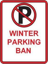 winter parking ban sign